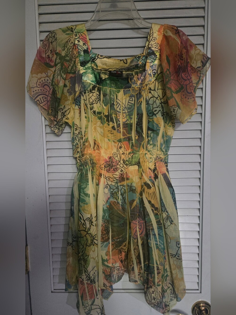 Style And Co Sundress. Flowy. Handkercheif Hem. Size S. Like New. Summer Perfect
